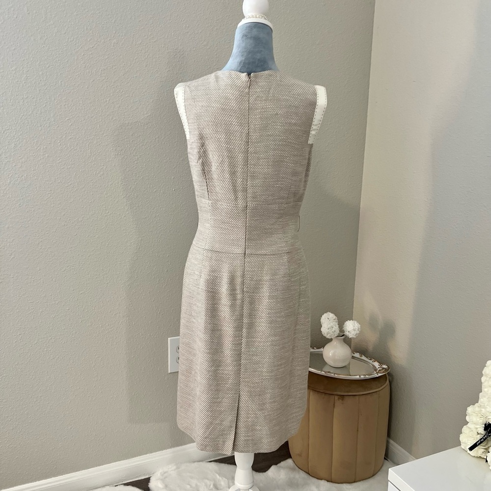 Antonio Melani Light Tan Tweed Sleeveless Dress - Picture 3 of 5